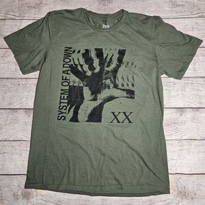 System of a down music band green graphic tee shirt